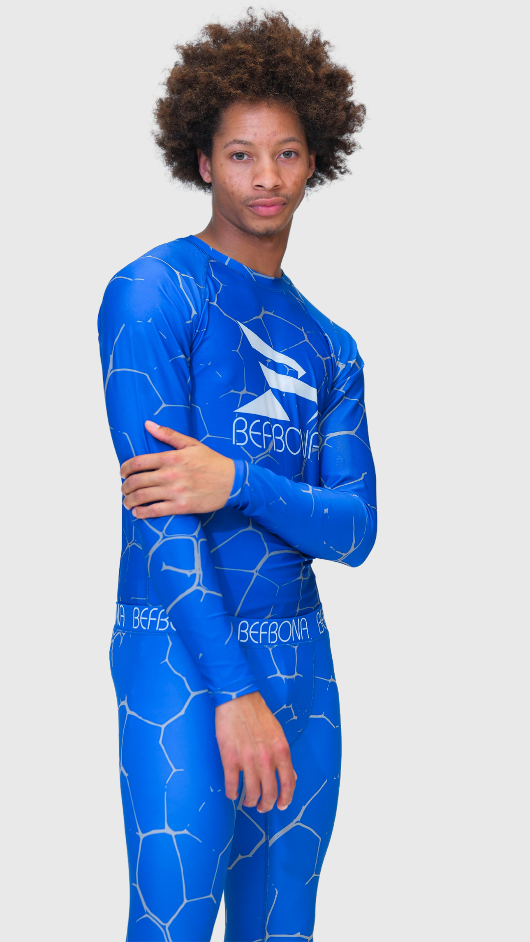 PEAK PERFORMANCE COMPRESSION LONG SLEEVE TOP (CRACKED BLUE)