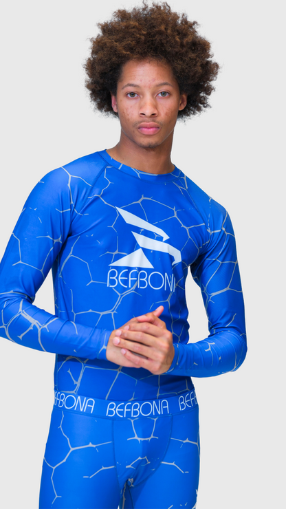 PEAK PERFORMANCE COMPRESSION LONG SLEEVE TOP (CRACKED BLUE)