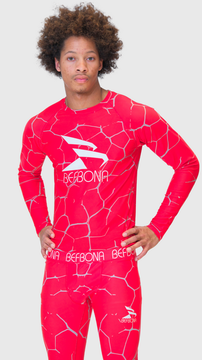 PEAK PERFORMANCE COMPRESSION LONG SLEEVE TOP (CRACKED RED)