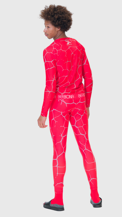 PEAK PERFORMANCE COMPRESSION PANTS (CRACKED RED)