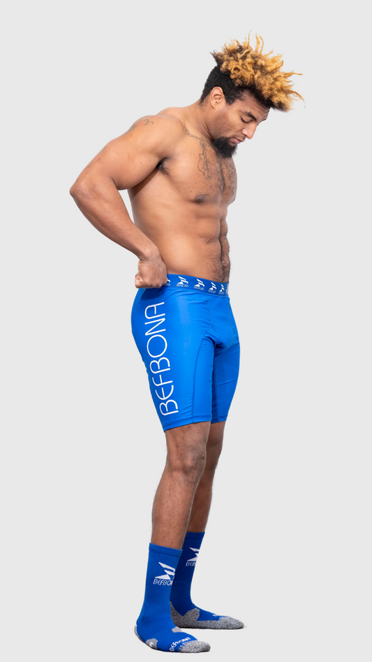 SIGNATURE COMPRESSION SHORTS (BLUE)