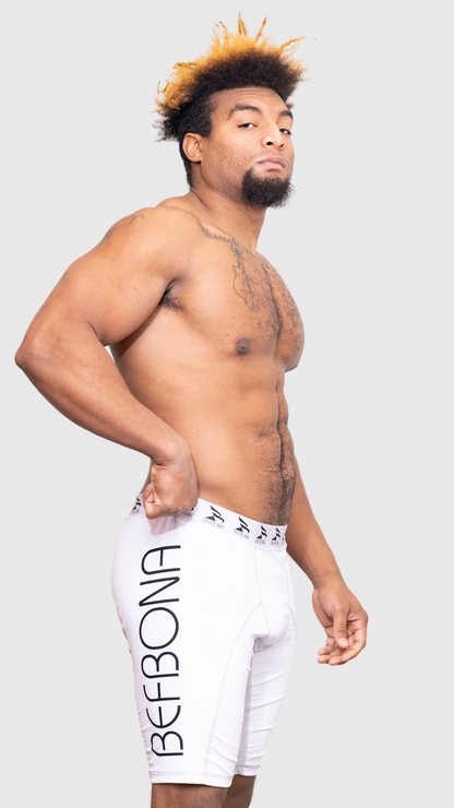 SIGNATURE COMPRESSION SHORTS (WHITE)